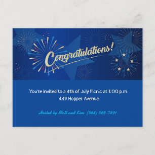 Cartão Postal Feliz 4 de julho de 2010, US Flag Parabéns