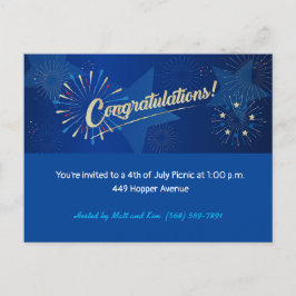 Cartão Postal Feliz 4 de julho de 2010, US Flag Parabéns