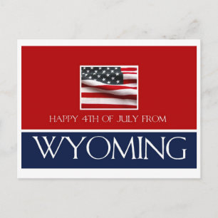 Cartão Postal feliz 4 de julho de Wyoming