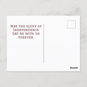 Cartão Postal Feliz 4 de julho Festa do Dia da Independência Amé