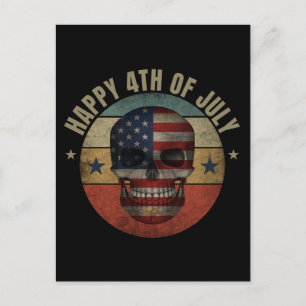 CARTÃO POSTAL FELIZ 4 DE JULHO PRESENTE PATRIÓTICO DE CRÂNIO
