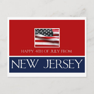 Cartão Postal feliz 4o julho de New-jersey