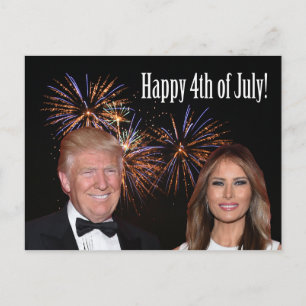Cartão Postal Feliz 4o julho do trunfo de Donald e de Melania