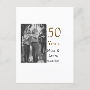 Cartão Postal Feliz 50º aniversário adicionar nome do casal data