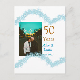 Cartão Postal Feliz 50º aniversário adicionar nome do casal data