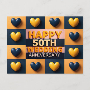 Cartão Postal Feliz 50º Aniversário de Casamento