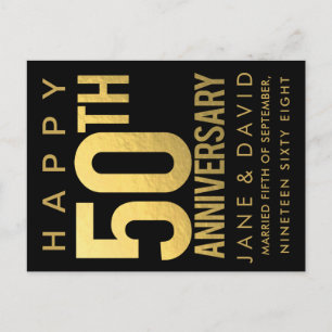 Cartão Postal Feliz 50º aniversário de casamento do Ouro Persona