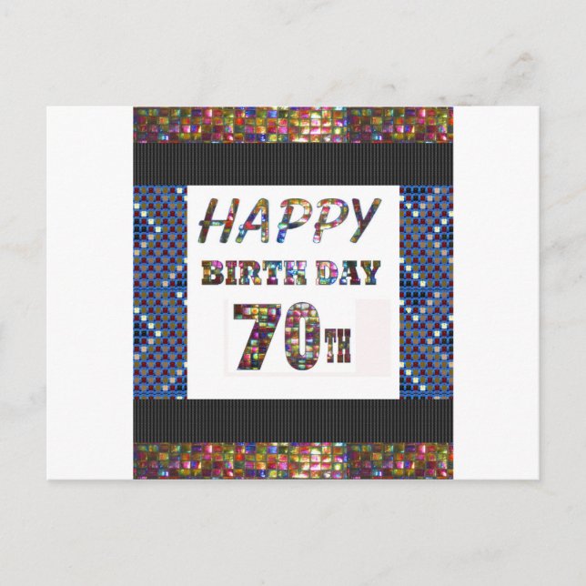 Cartão Postal Feliz 70 Birthday (Frente)