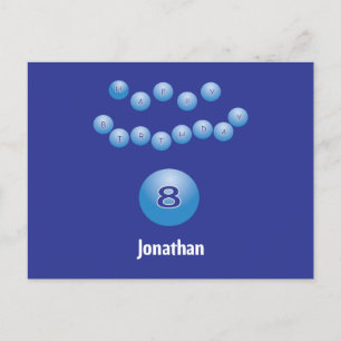 Cartão Postal Feliz 8.º Aniversário de Bocas Personalizadas