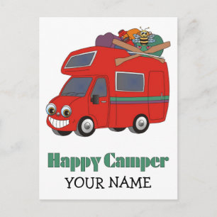 Cartão Postal Feliz Acampador