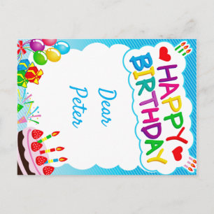 Cartão Postal Feliz Aniversário