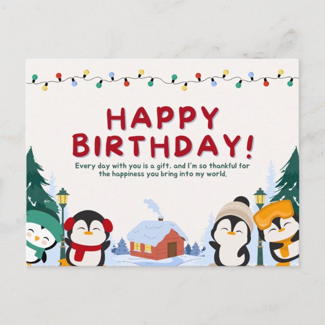 Cartão Postal Feliz aniversário  (Frente)