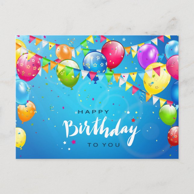 Cartão Postal Feliz Aniversário (Frente)