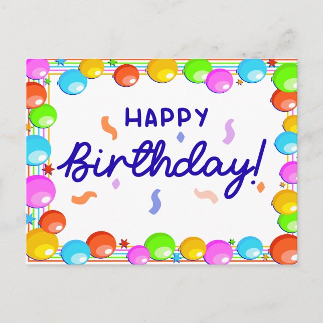 Cartão Postal feliz aniversário (Frente)