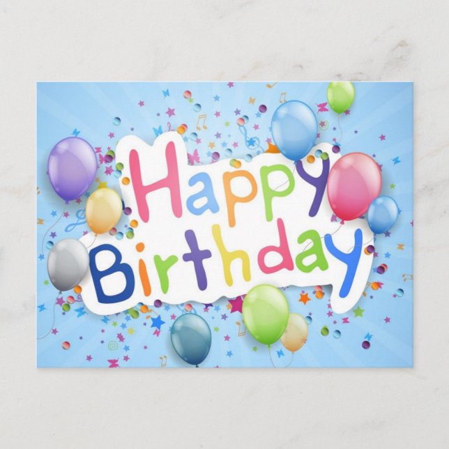 Cartão Postal feliz aniversário (Frente)