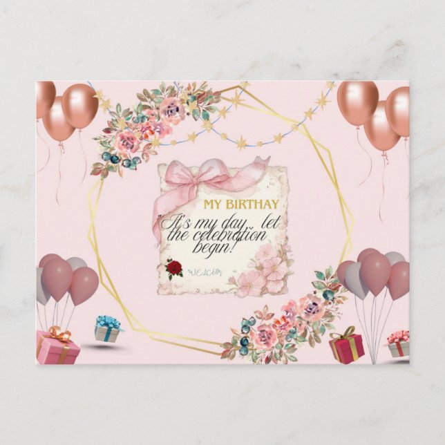 Cartão Postal Feliz aniversário (Frente)