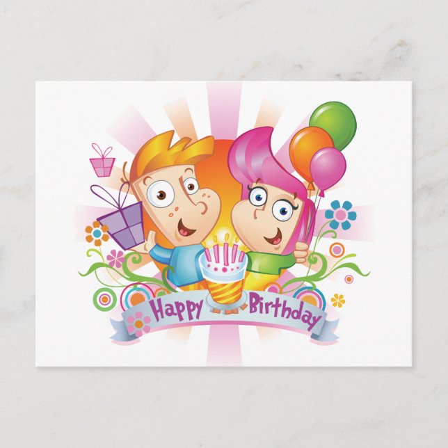 Cartão Postal Feliz Aniversário (Frente)