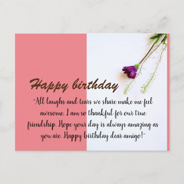 Cartão Postal Feliz aniversário (Frente)