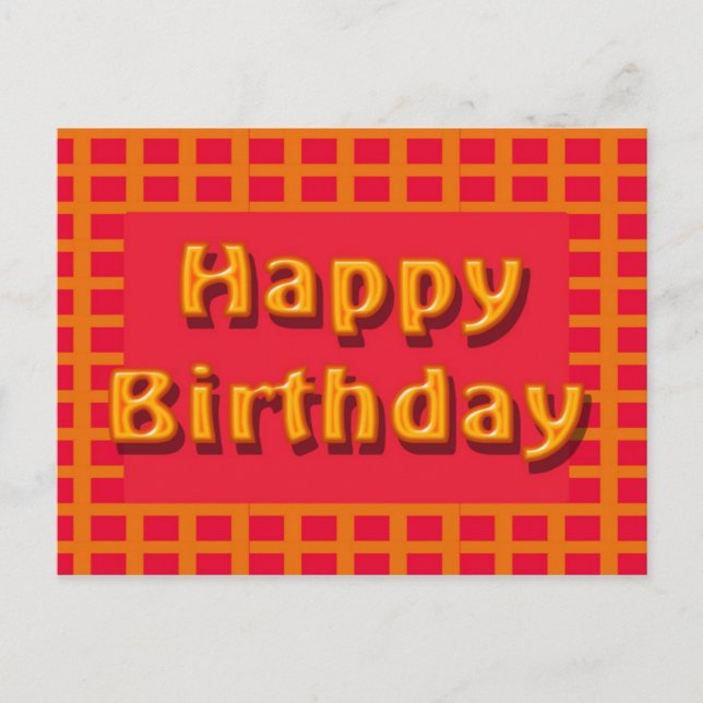 Cartão Postal feliz aniversário (Frente)