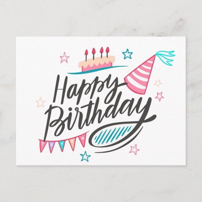 Cartão Postal Feliz Aniversário (Frente)