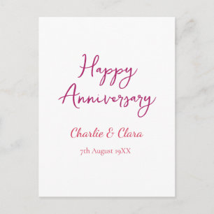 Cartão Postal Feliz aniversário adicione nome rosa negrito nome