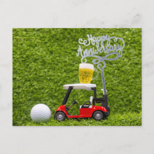 Cartão Postal Feliz Aniversário ao golfista