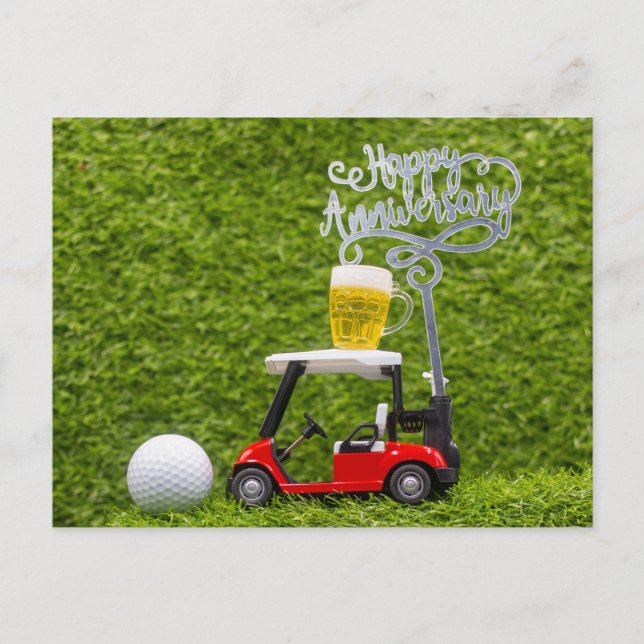 Cartão Postal Feliz aniversário ao golfista (Frente)