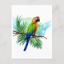 Cartão Postal Feliz Aniversário | Arara Papagaio Gerado por IA F