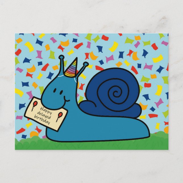 Cartão Postal Feliz aniversário atrasado (Frente)