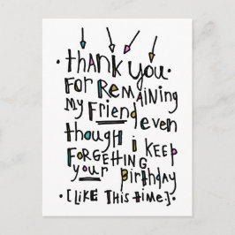 Cartão Postal Feliz Aniversário (Atrasado)