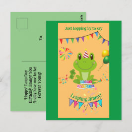 Cartão Postal Feliz aniversário Banners de Sapo Balão Fogos de A