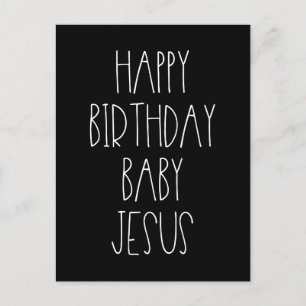 Cartão Postal Feliz aniversário Bebê Jesus Natal engraçado