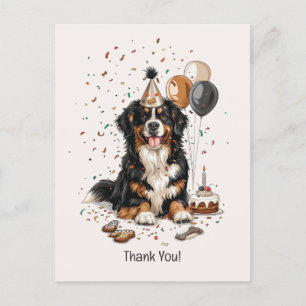Cartão Postal Feliz Aniversário Bernese Mountain Dog