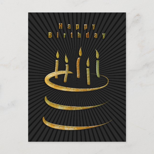 Cartão Postal Feliz Aniversário! Bolo (Frente)