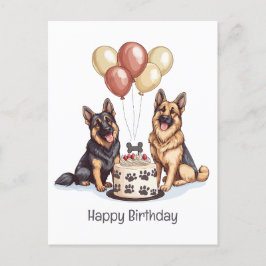 Cartão Postal Feliz Aniversário Bolo de Aniversário de Pastores 