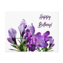 Feliz Aniversário bonito flores roxas florais