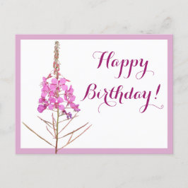 Cartão Postal Feliz aniversário bonito rosa floral lindo