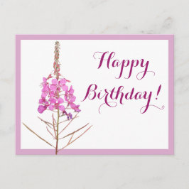Cartão Postal Feliz aniversário bonito rosa floral lindo