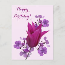 Feliz aniversário bonito tulipa rosa floral linda