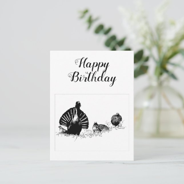 Cartão Postal Feliz aniversário caçadores de galos forcello (Em pé/Frente)
