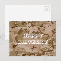 Feliz Aniversário Camuflagem Marrom Abstrato Deser
