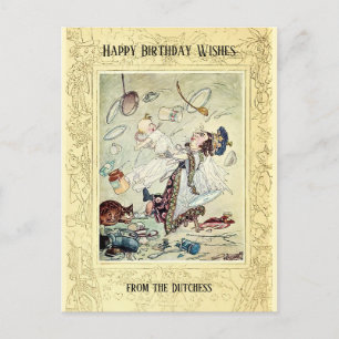 Cartão Postal Feliz Aniversário Clássico Alice Dutchess