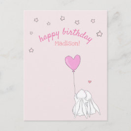 Cartão Postal Feliz Aniversário! Coelhas Lindas Aniversário da M