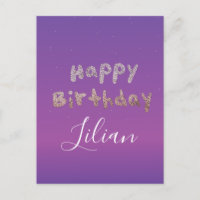 Feliz Aniversário com Letreiro em Bolha Glitter Om