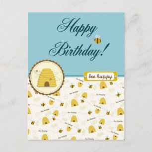 Cartão Postal Feliz Aniversário da Abelha!