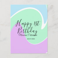 Feliz aniversário de 1 ano em acrílico rosa verde