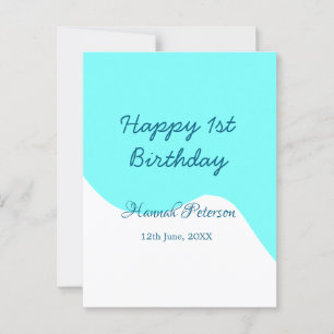Cartão Postal Feliz aniversário de 1 ano nome data retro boho on