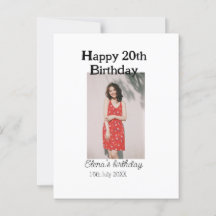 Feliz aniversário de 20 anos foto moderna simples 