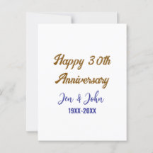 Feliz aniversário de 30 anos de casamento azul rea