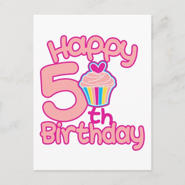 Cartão Postal Feliz aniversário de 5! (Frente)